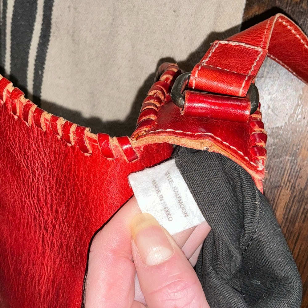 Bed Stu Leather Half Moon Crossbody Shoulder Bag Scarlet Red MSRP $245 - Picture 11 of 15